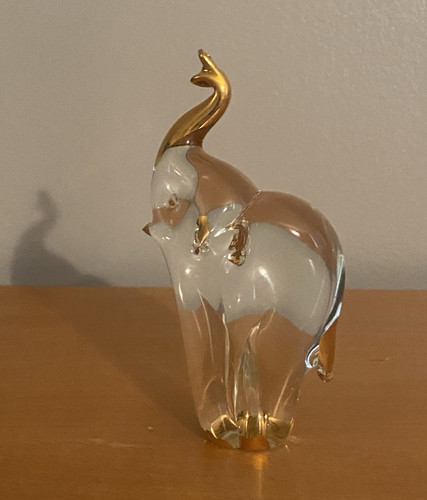 Murano art glass clear gold - glass, &