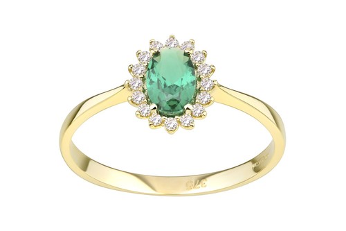 9ct yellow gold - 9ct, emerald