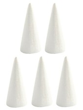 5 x Polystyrene Cones Solid 14cm Christmas Craft Decoration Floristry Modelling