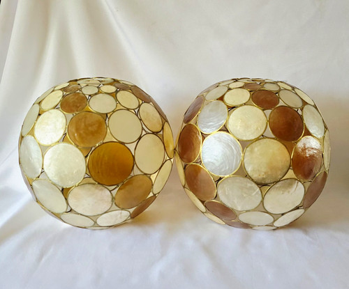Pair vintage capiz shell - vintage,