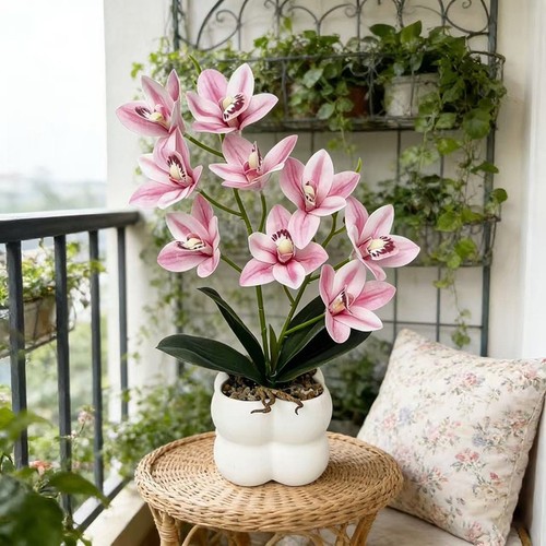 Lifelike pink cymbidium orchid - pink,