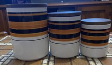 3 Gorgeous Vintage Canisters Saywell Import Italy  320,321,322 Kitchen Decor 70s