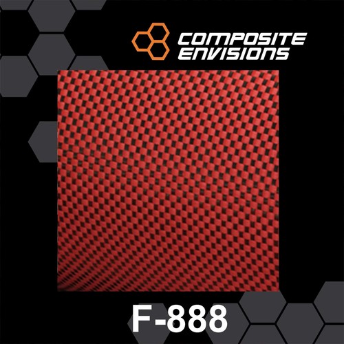 Carbon fiber red aramid fabric - carbon,