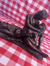 Crosa 1998 Laying Reclining Bronze Effect Figurine Embracing Love Nudity Statue