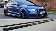 AUDI A3 S3 S-LINE SIDE SKIRTS EXTENSIONS BLADES 13-20 SALOON MODELS BODY KIT.