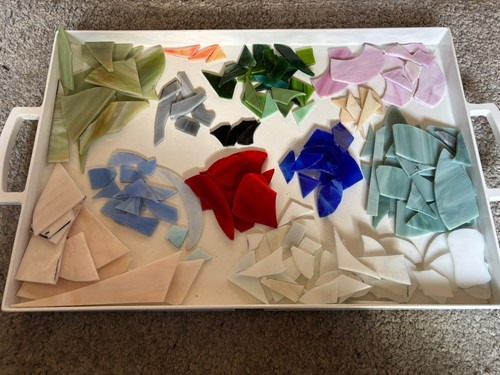 Stained glass cullet - cullet, (offcuts)