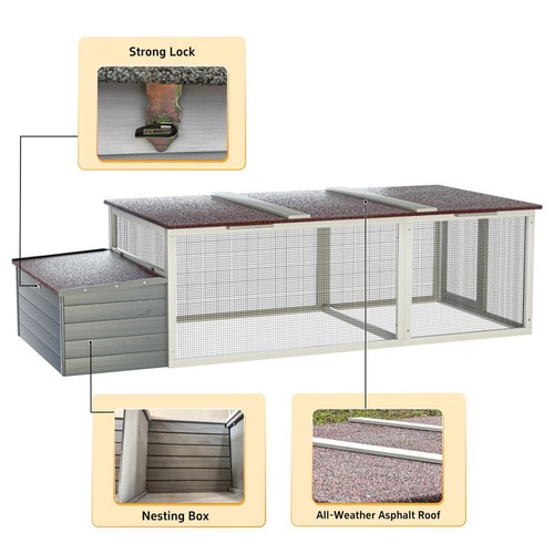 Large wooden chicken coop with - chicken,