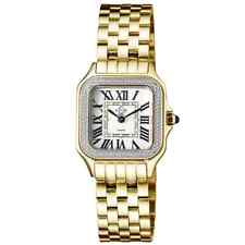GV2 by Gevril Women's Milan 12112B Swiss Quartz IPYG Gold Steel Diamond Watch