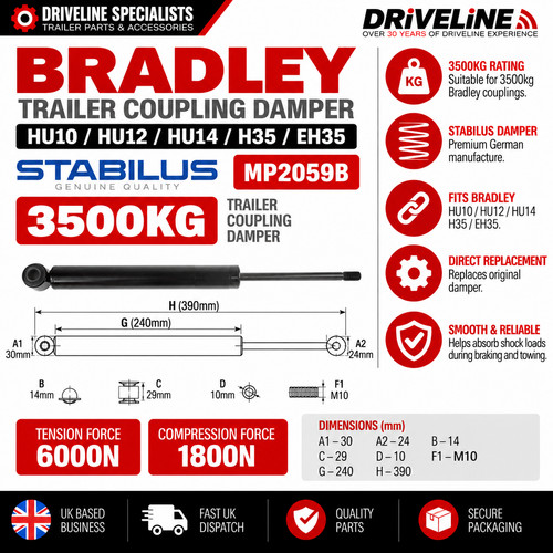 Bradley hu12 hitch damper - bradley,