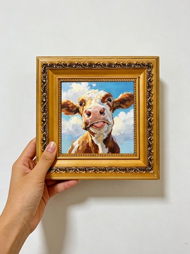 Curious cow blue - cow,