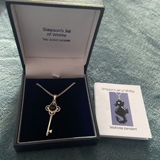 Whitby Jet Key Pendant And