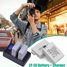 2X LP-E8 Battery with Dual Charger for Canon EOS 700D 550D 650D 600D DSLR Camera