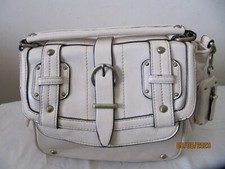 Mantaray Bag Faux leather Beige sachet crossbody  Detachable strap Preowned