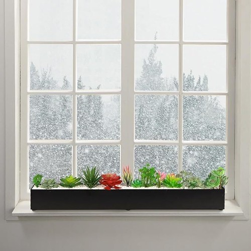 Black window sill planter - black, 32"