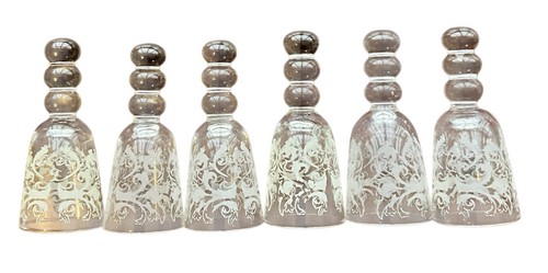 Set etched stirrup cups - of,