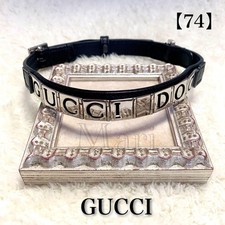 GUCCI Dog Collar Black Leather