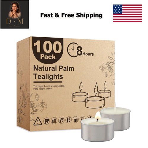Unscented palm tea lights - palm,