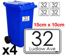 4 x Wheelie Bin House Numbers