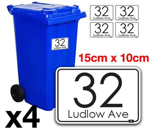 Wheelie bin house numbers - 4,