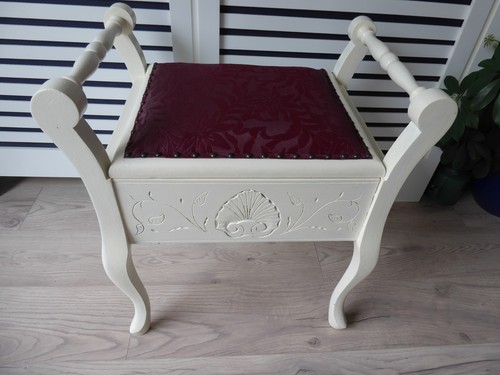 Vintage oak piano - stool, with