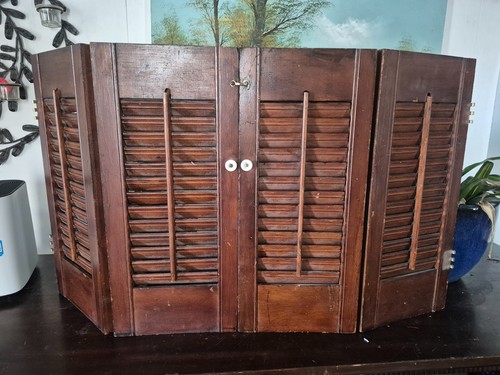 Pair vintage dark wooden - pair,
