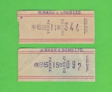 W Gash & Sons Ltd of Newark - 2 x Setright Bus Tickets - 62p & 85p - c.1970s/80s