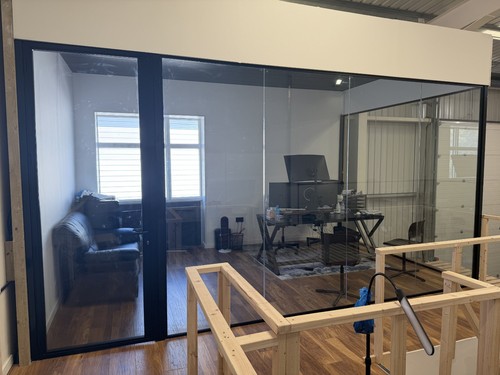 Black framed glass office - framed,