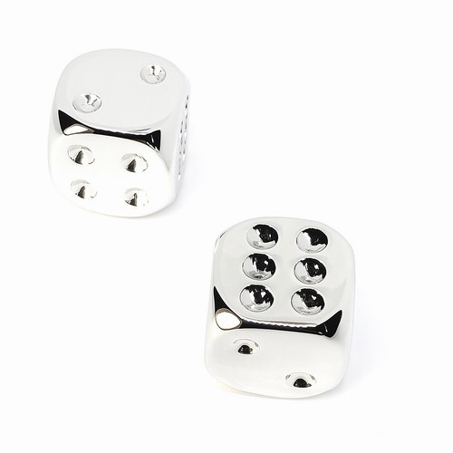 Polished chrome metal dice - polished,