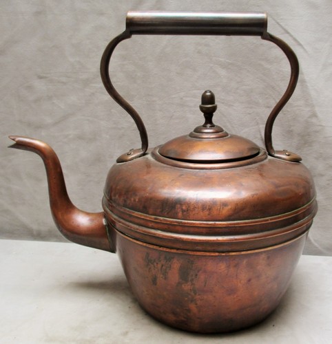 Antique copper kettle - antique, h2