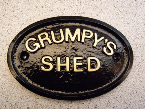 Grumpy shed house door - house,