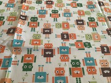 Robert Kaufman Fun Bots 109cm X 50cm