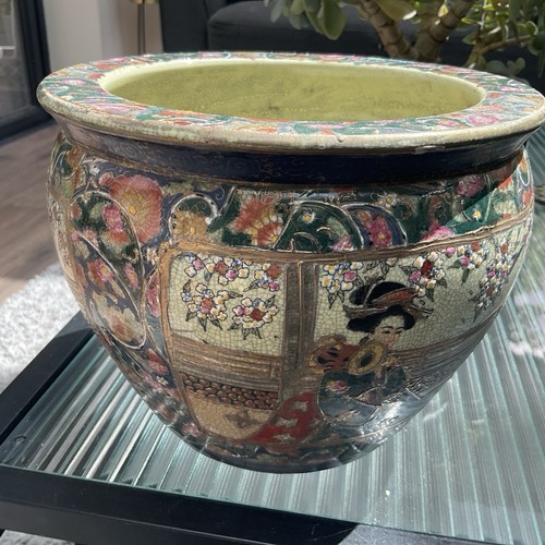 Vintage satsuma plant pot - satsuma,