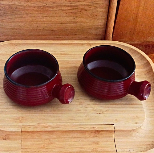 Set vintage red ceramic - set, of