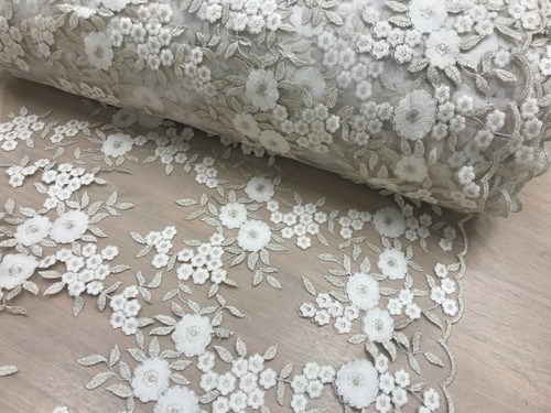 Lace fabric scalloped - scalloped, edge