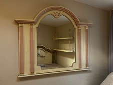 Vintage Italian Provincial Arched Wall Mirror – Pink, Cream & Gold