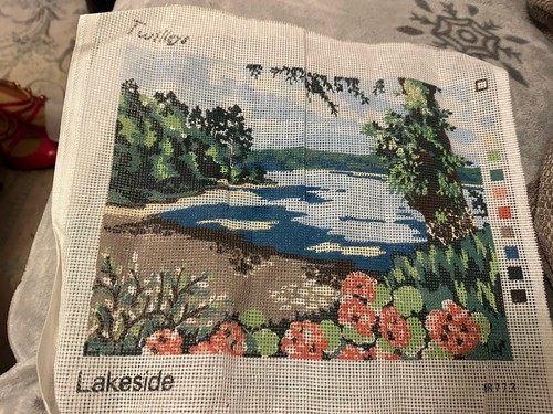 Vintage needlepoint canvas - vintage,