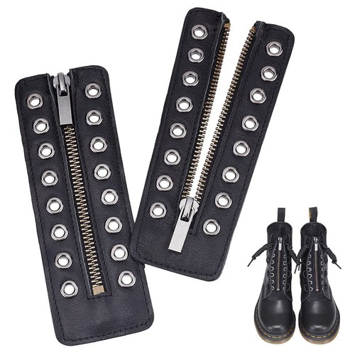 Leather lace boot zipper - lace-in,