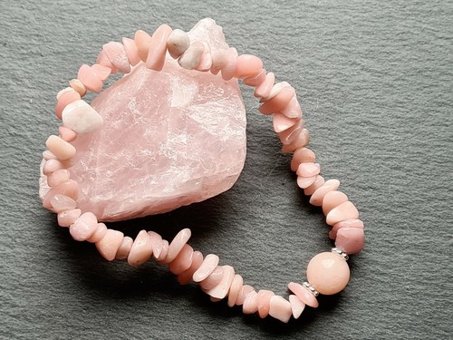Pink opal healing bracelet - opal,