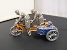 P466-VINTAGE EARLY MORESTONE TANDEM BICYCLE WITH SIDECAR AND RIDERS