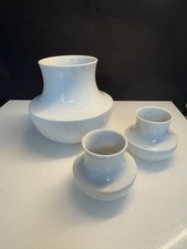 Thomas Porcelain Lancet White 3 Vases Tapio Wirkkala Excellent Condition