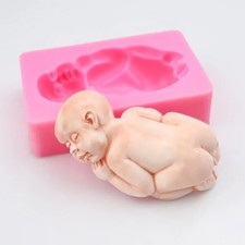 Baby Sleeping Fondant Mould Newborn Sugarpaste Sugarcraft Epoxy Resin Wax Melts