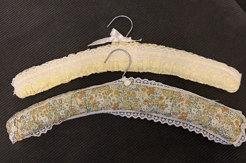 Vintage cotton padded hangers - padded,
