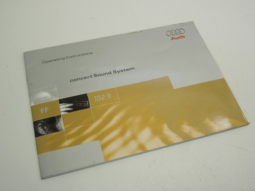 Audi concert stereo handbook - concert,