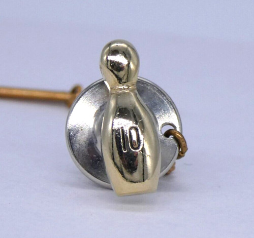 Vintage bowling pin tie tack - tie,