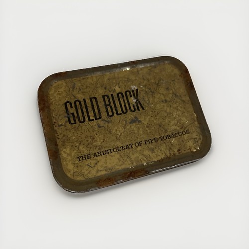 Vintage gold block pipe - block,