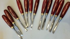Wood carving chisels. Precision Blades and Wooden Handles. Pack of 12 chisels