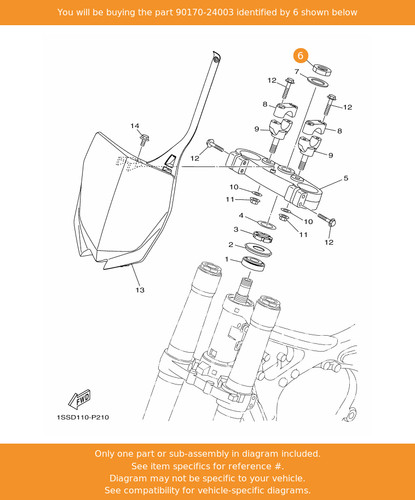 Yamaha nut 90170 - yamaha, oem