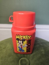 Collectable Vintage Plastic Mickey Mouse Roughneck Thermos Flask 