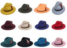 Unisex Wool Fedora Wide Brim