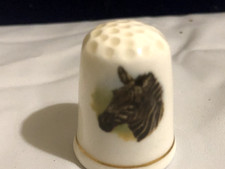 Fine Bone China Thimble Zebra